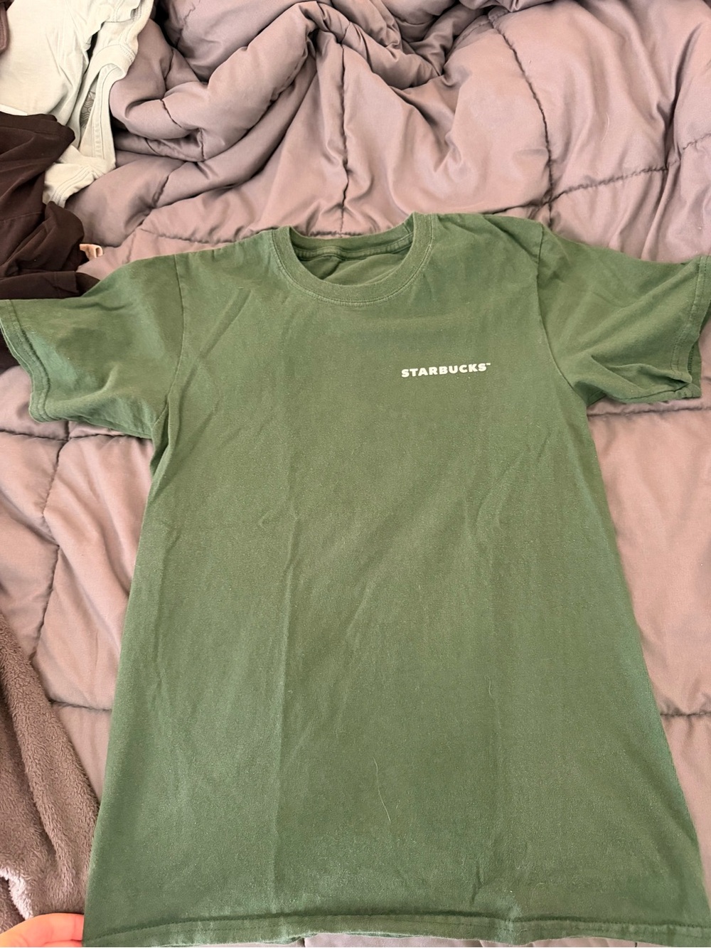Starbucks Forest Green Logo Tee with White Chest Text